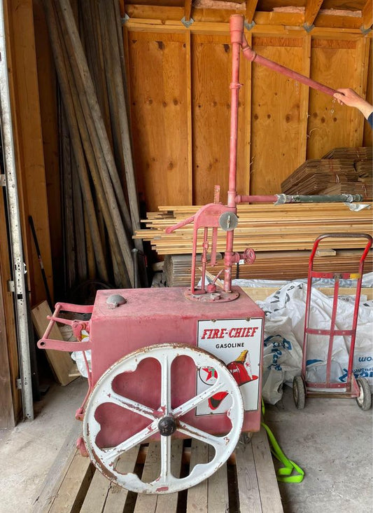 Vintage Gas Oil Pump Cart with Texaco Signs