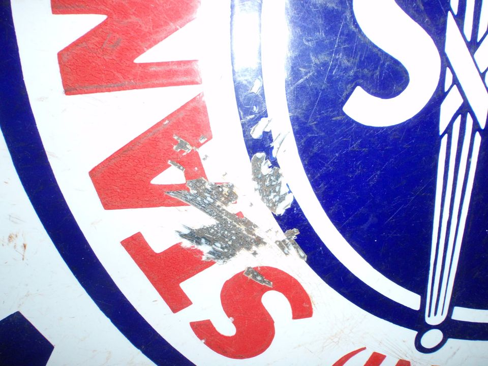 Isovis Sign 1920s Double Sided Porcelain ISO=VIS Stand Oil Company Sign – 406 ...