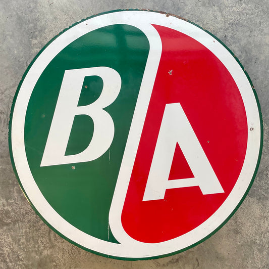 36" BA British American Gasoline Porcelain Sign